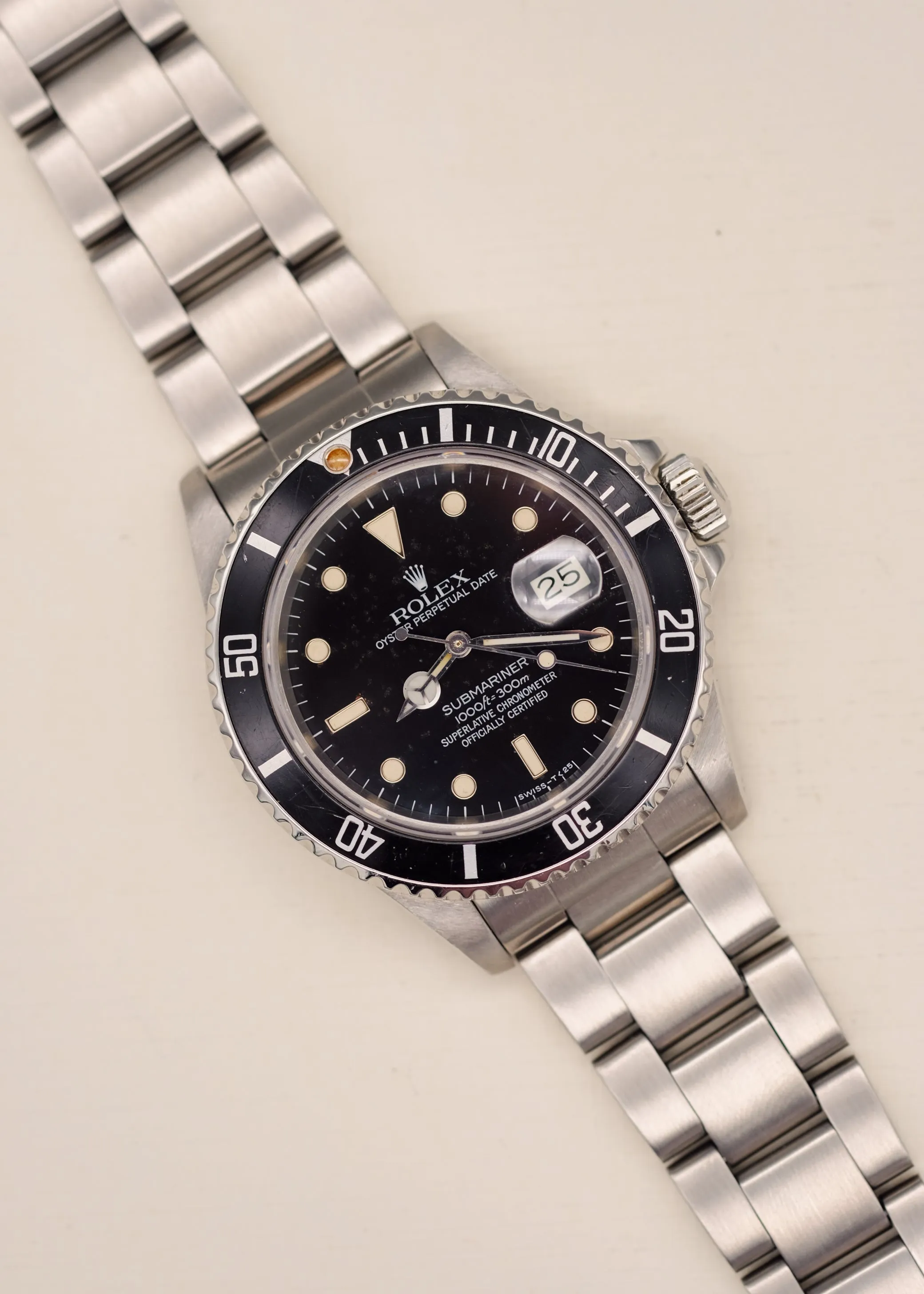 Rolex Submariner 16800 Creamy Tropical Patina Dial - 1986