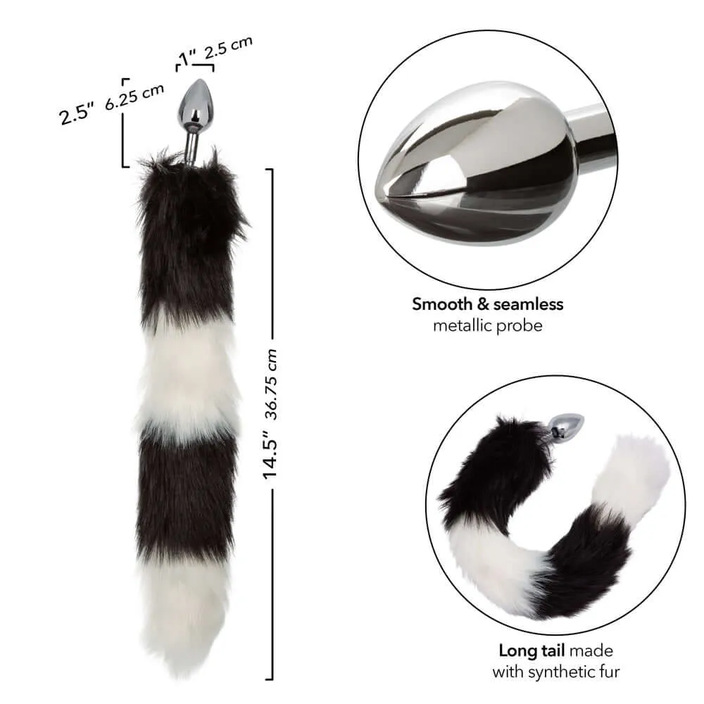Running Wild Tail Anal Plug - Black/white
