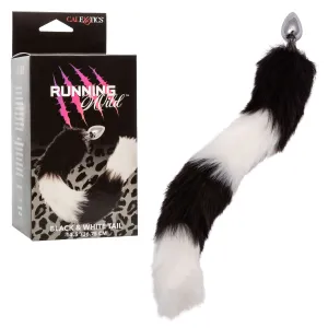 Running Wild Tail Anal Plug - Black/white