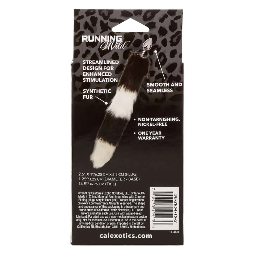 Running Wild Tail Anal Plug - Black/white