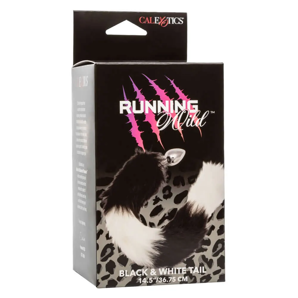 Running Wild Tail Anal Plug - Black/white