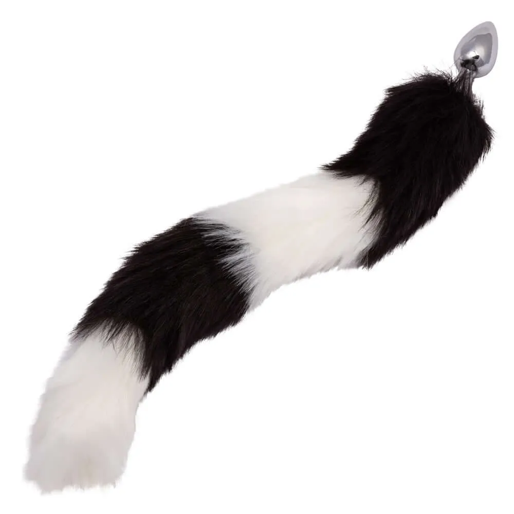 Running Wild Tail Anal Plug - Black/white