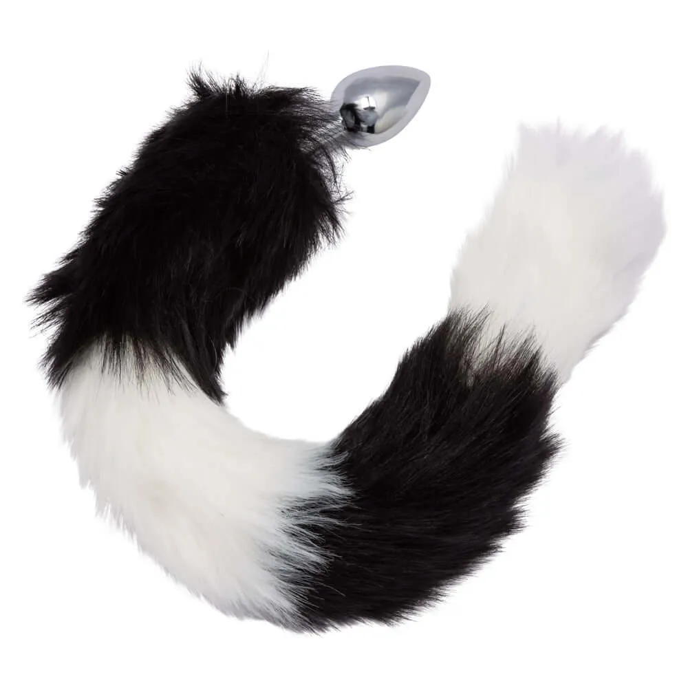 Running Wild Tail Anal Plug - Black/white