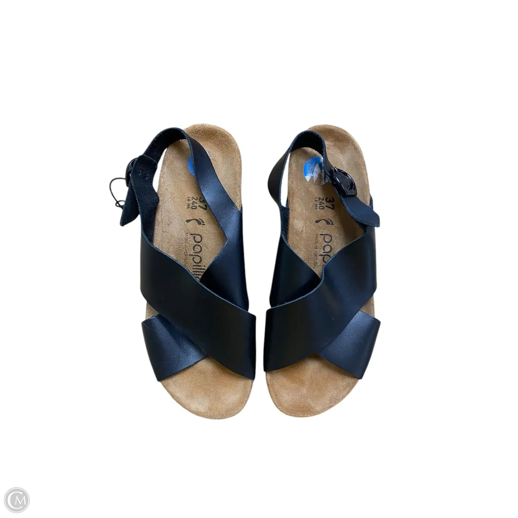 Sandals Heels Wedge By Papillion In Black & Brown, Size: 7