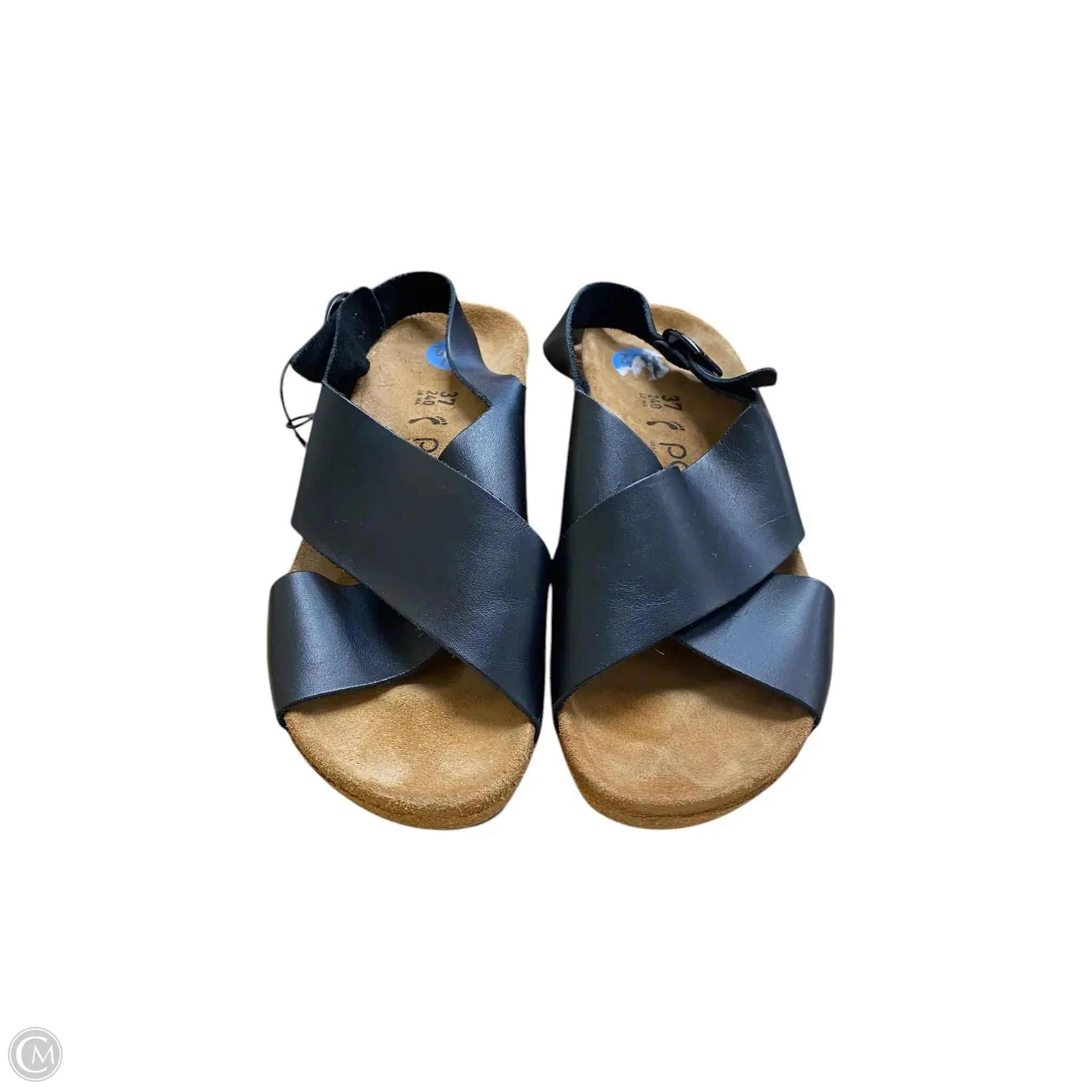 Sandals Heels Wedge By Papillion In Black & Brown, Size: 7