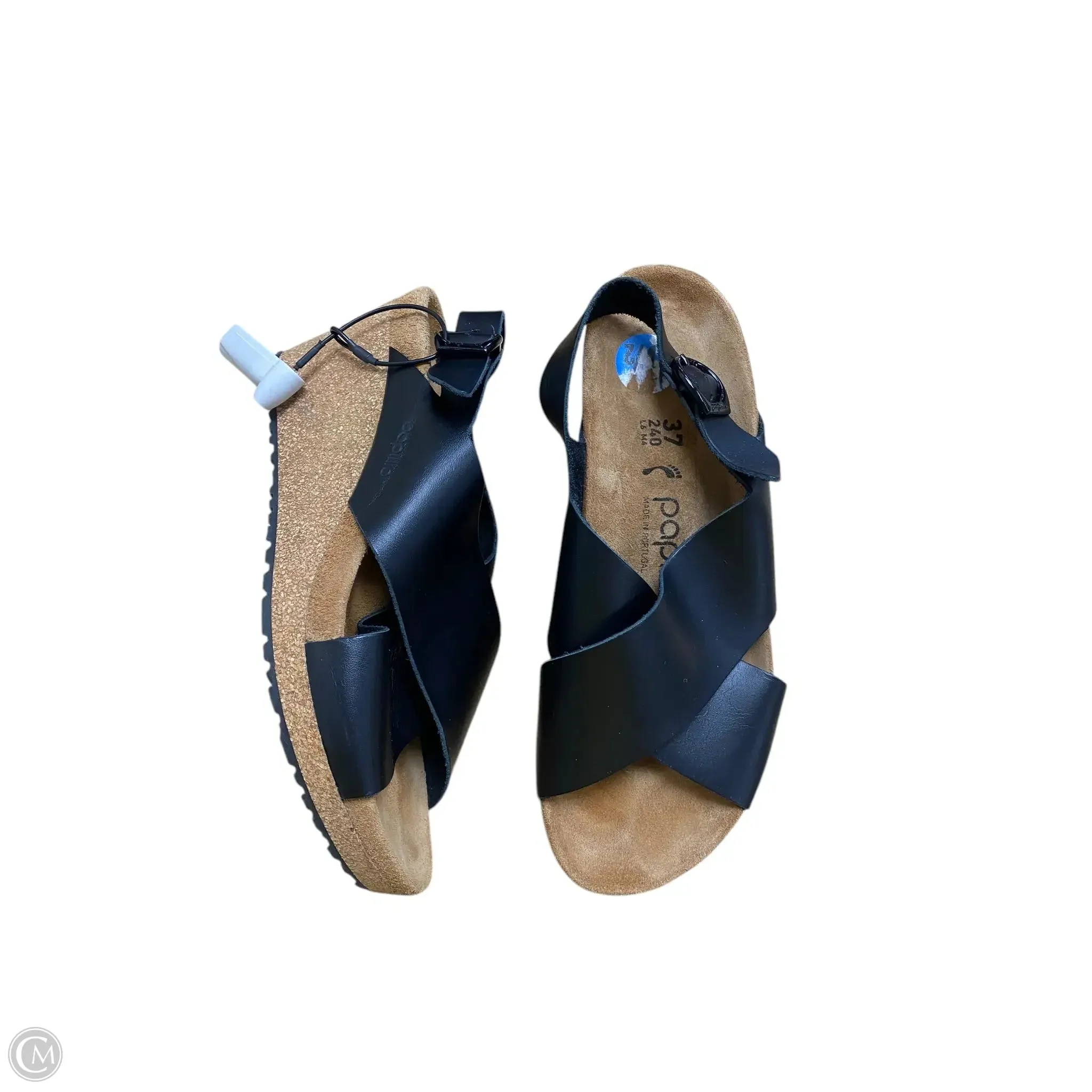 Sandals Heels Wedge By Papillion In Black & Brown, Size: 7