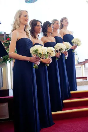 Simple Royal Blue Off Shoulder Floor Length Long Bridesmaid Dresses, MB163