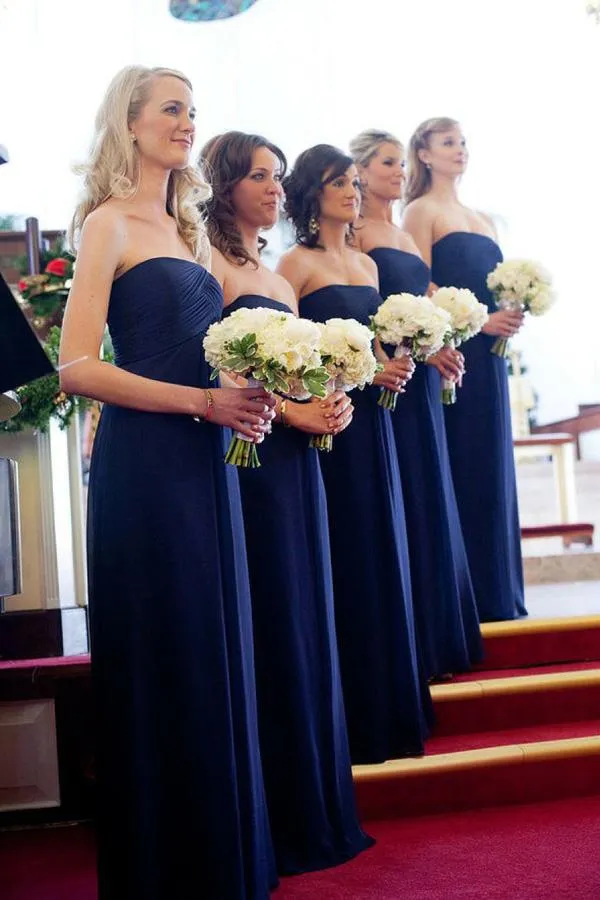 Simple Royal Blue Off Shoulder Floor Length Long Bridesmaid Dresses, MB163