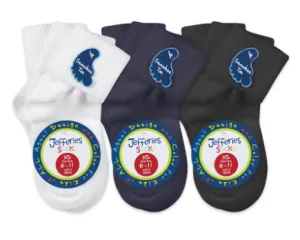 Smooth Toe Turn Cuff Sock - White