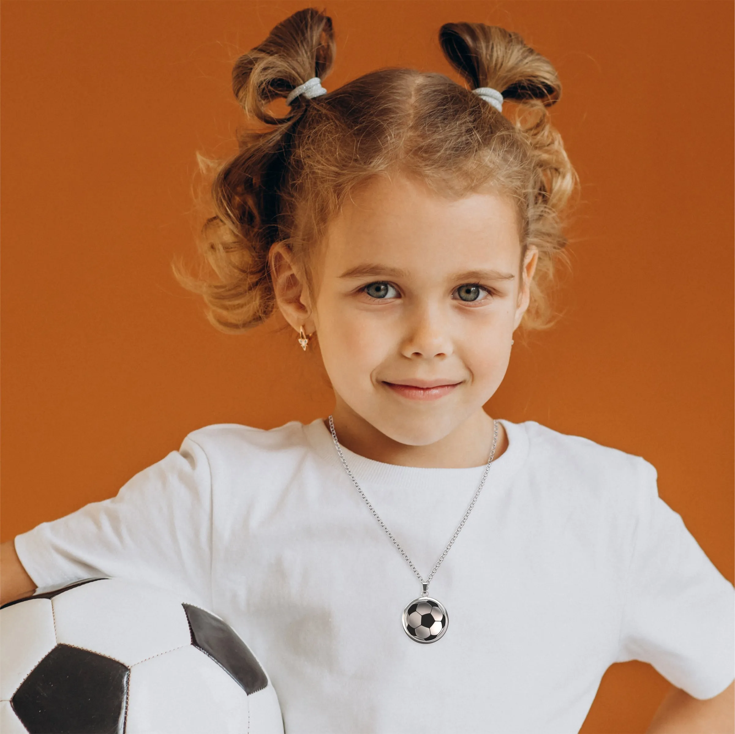 Soccer Ball Spinner Necklace for Soccer-Loving Girls | ⚽ “Just A Girl With Goals” Pendant | Gift for Soccer Moms and Players (IN BOX WITH CARD)