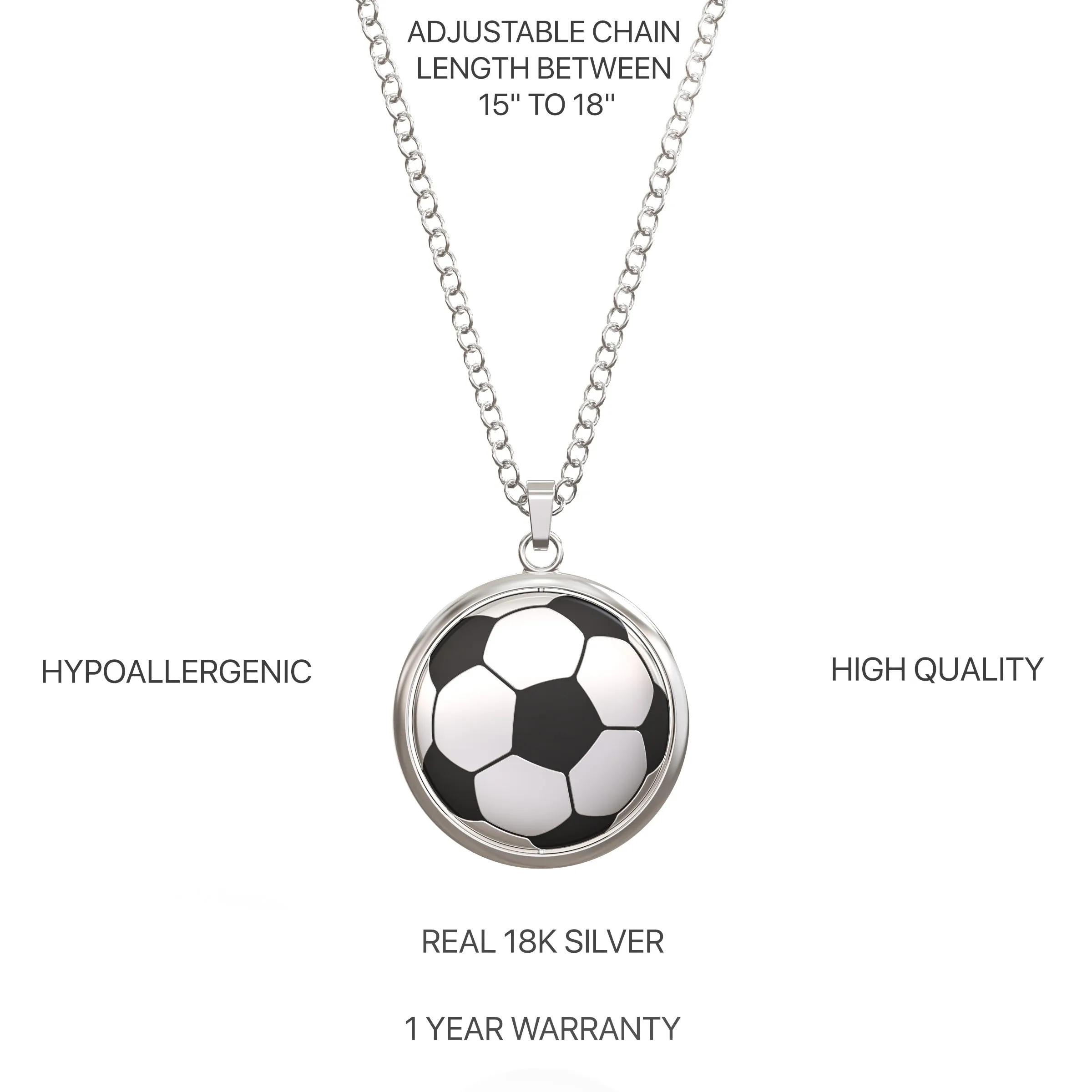 Soccer Ball Spinner Necklace for Soccer-Loving Girls | ⚽ “Just A Girl With Goals” Pendant | Gift for Soccer Moms and Players (IN BOX WITH CARD)