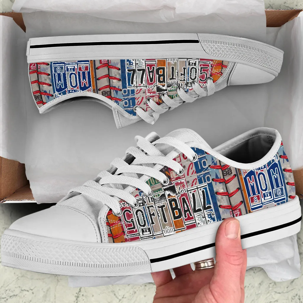 Softball Mom - Women’s Low Top Shoes White