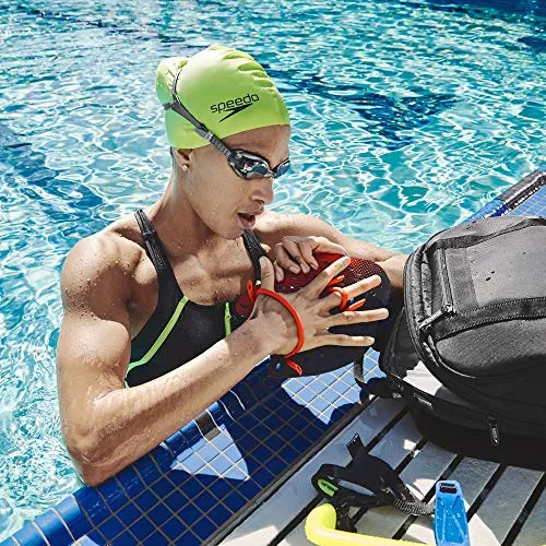 Speedo Elastomeric Solid Silicone Swim Cap, Sport Neon, One Size