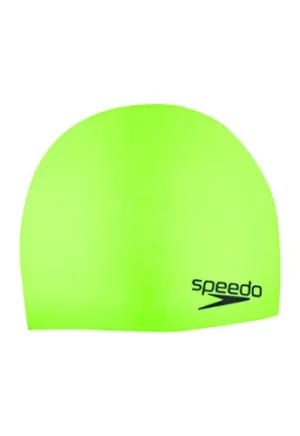 Speedo Elastomeric Solid Silicone Swim Cap, Sport Neon, One Size