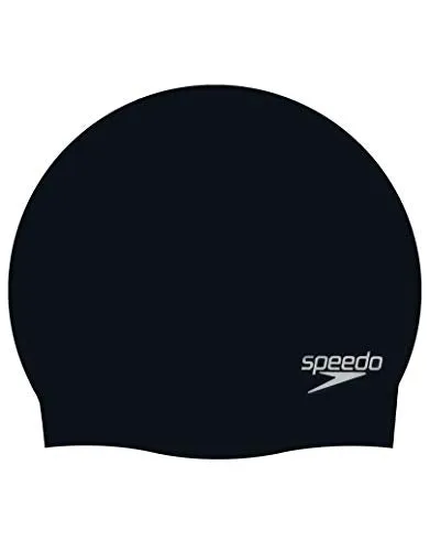 Speedo Moulded Silicon Cap For Unisex-Adult (Size: 1Sz,Color: Blue/Silver)