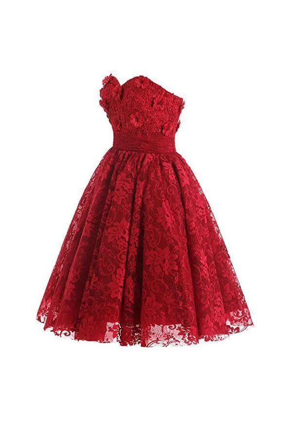 Sweetheart Knee Length Burgundy Homecoming Dresses Cocktail Dress PG070