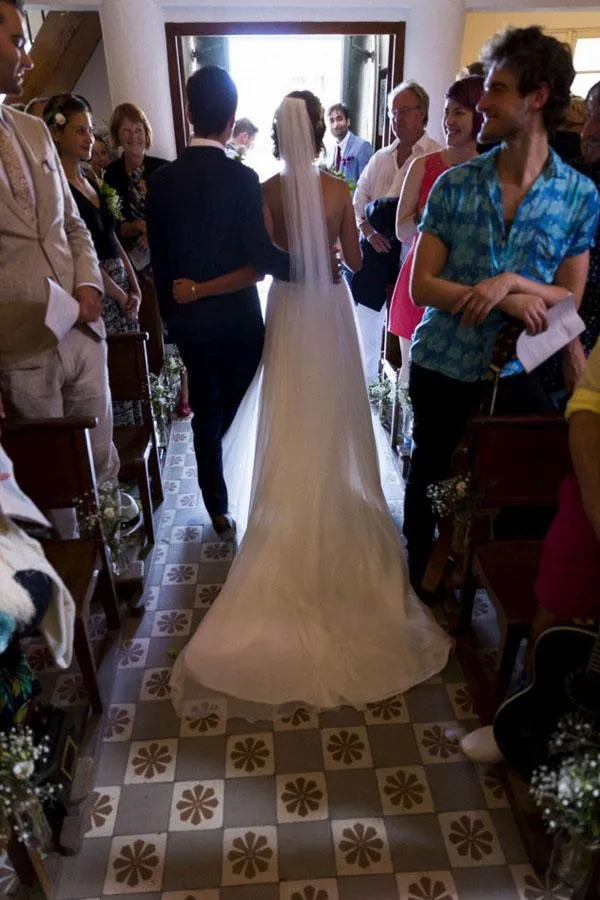 Sweetheart Simple White Chiffon Strapless Floor Length Wedding Dresses, MW243