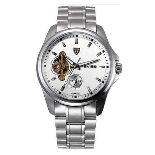 TEVISE Brand Mechanical Watch Fashion Stainless Steel Strap Business Men Wrist Watch 8377-001