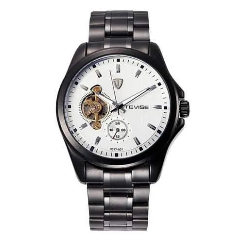 TEVISE Brand Mechanical Watch Fashion Stainless Steel Strap Business Men Wrist Watch 8377-001