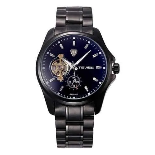 TEVISE Brand Mechanical Watch Fashion Stainless Steel Strap Business Men Wrist Watch 8377-001