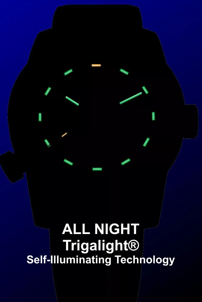 Traser SOLAR POWERED P68 Pathfinder Tritium Watch, Compass Bezel, Rubber Dive Strap 111401