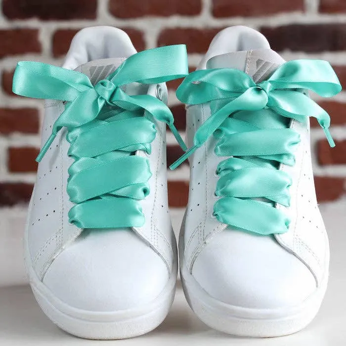 Turquoise satin laces