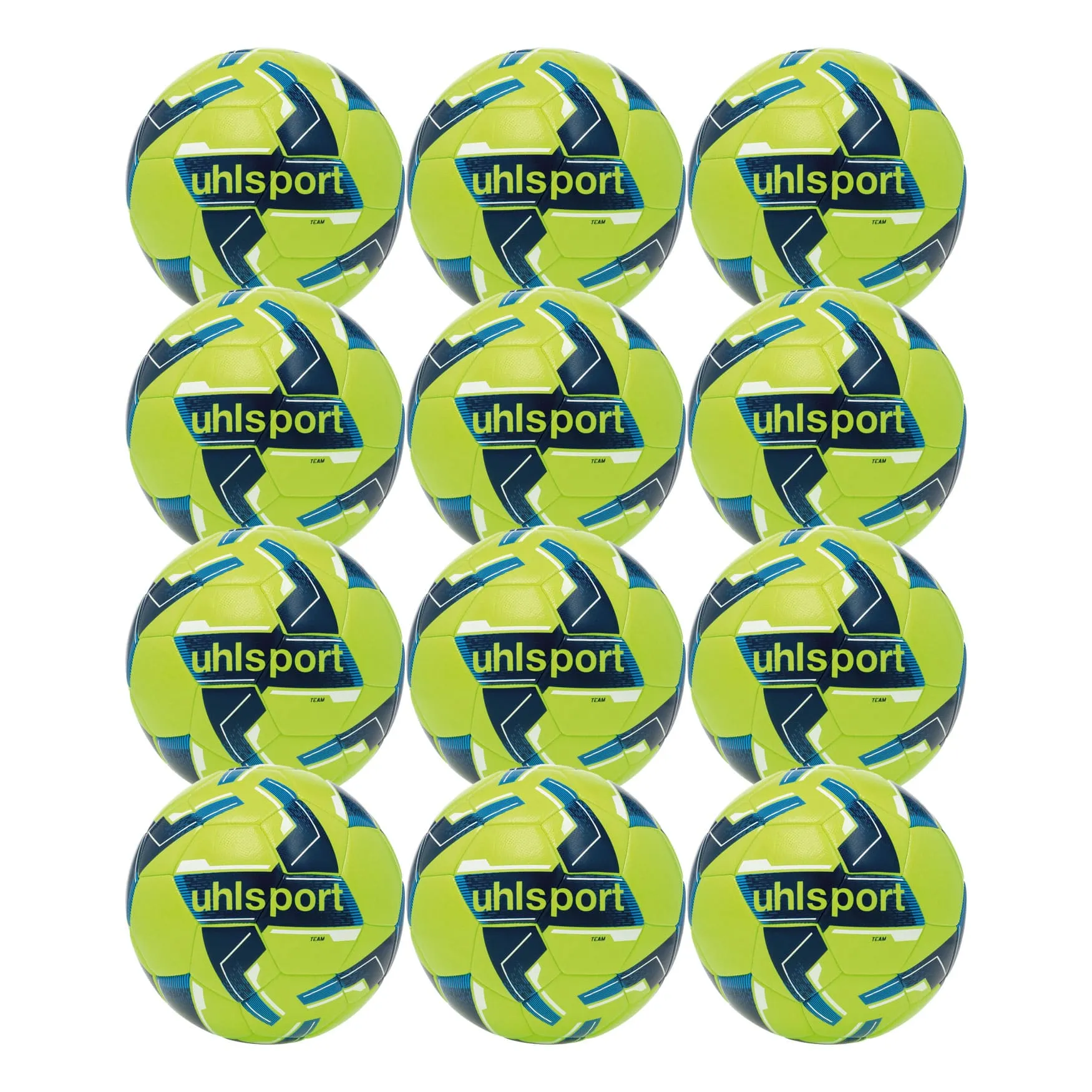 Uhlsport Team Training Football Size 4 Pack of 12 - Yellow