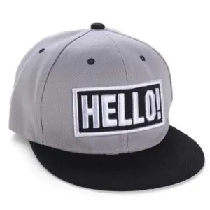 Unisex Letter Hello Embroidery Baseball Cap Adjustable Hipster Outdooors Flat Hip-hop Hats