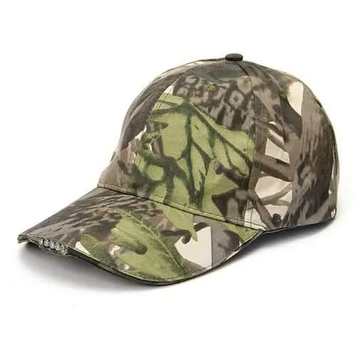 Unisex Sports LED Hat with 5LED Torch for Fishing Walking Running Camo Baseball Cap