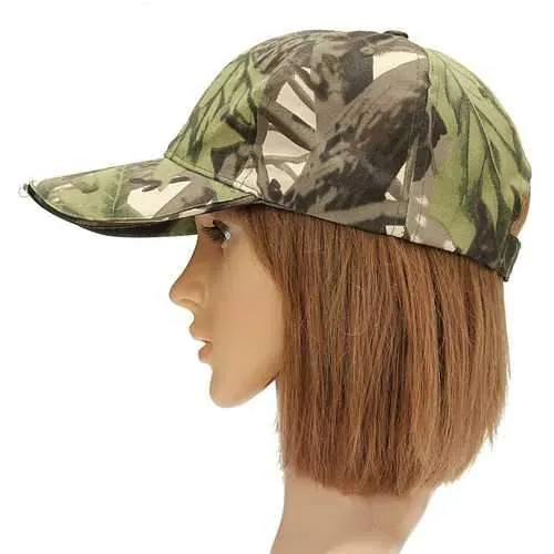 Unisex Sports LED Hat with 5LED Torch for Fishing Walking Running Camo Baseball Cap