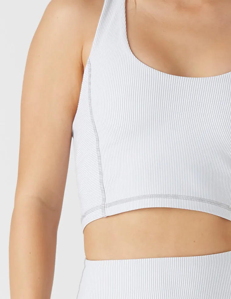 Uplift Bra: White / Granite Stripe