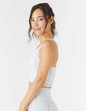 Uplift Bra: White / Granite Stripe