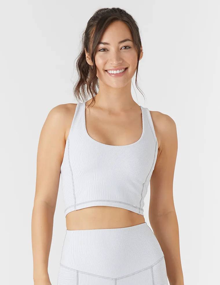 Uplift Bra: White / Granite Stripe