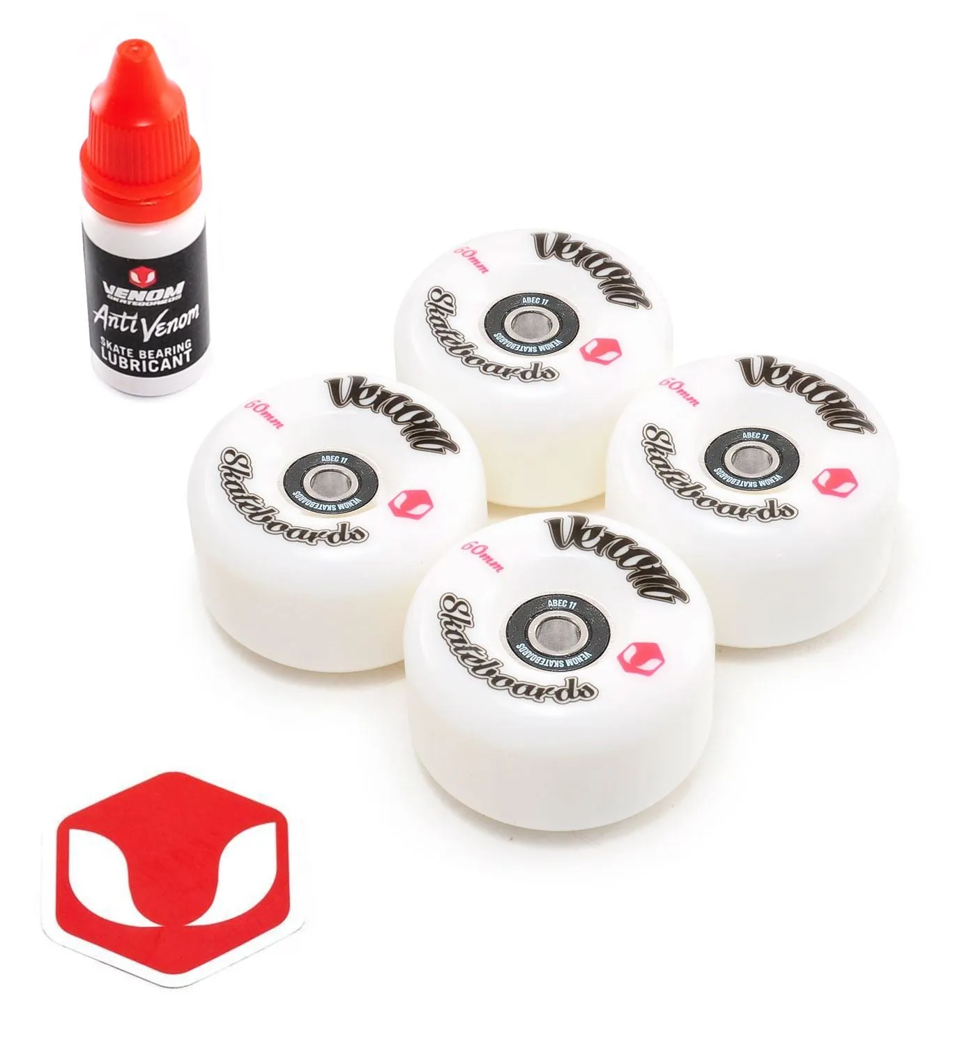 Venom Skateboards Classic Skateboard Wheels with ABEC 11 Bearings Pre Installed