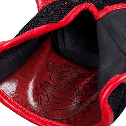 Venum "Sharp Boxing Gloves Nappa Leather, Black/Ice/Red, 16-Ounce