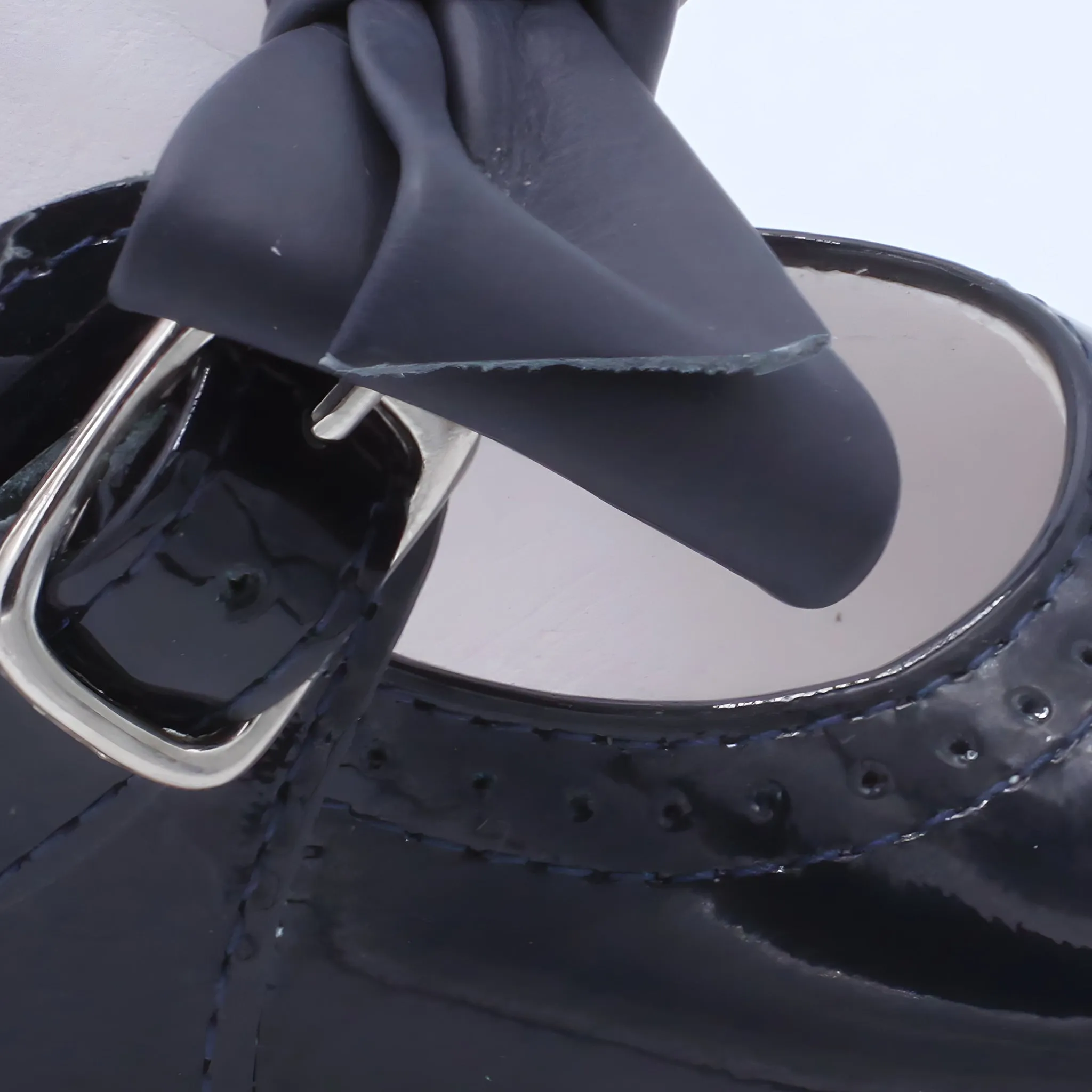 'Vitoria' Girls Navy Patent Bar Shoes