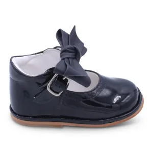 'Vitoria' Girls Navy Patent Bar Shoes