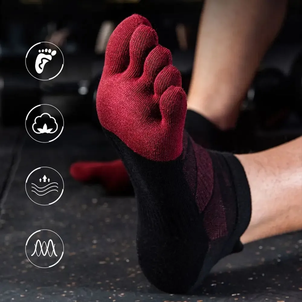 Warmth and Comfort for Winter: Cotton Five Toe Socks for Men's Soccer and Running