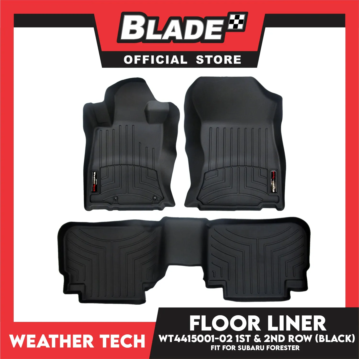 WeatherTech Floor Liner WT4415001-02 1st & 2nd Row (Black) Fit for Subaru Forester