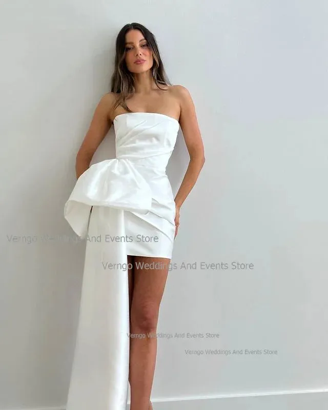 Wedding Dresses Sleeveless Strapless Mermaid Bridal Gown Simple Satin
