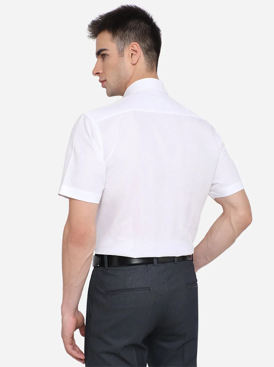 White Solid Regular Fit Formal Shirt | Greenfibre
