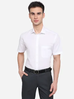 White Solid Regular Fit Formal Shirt | Greenfibre