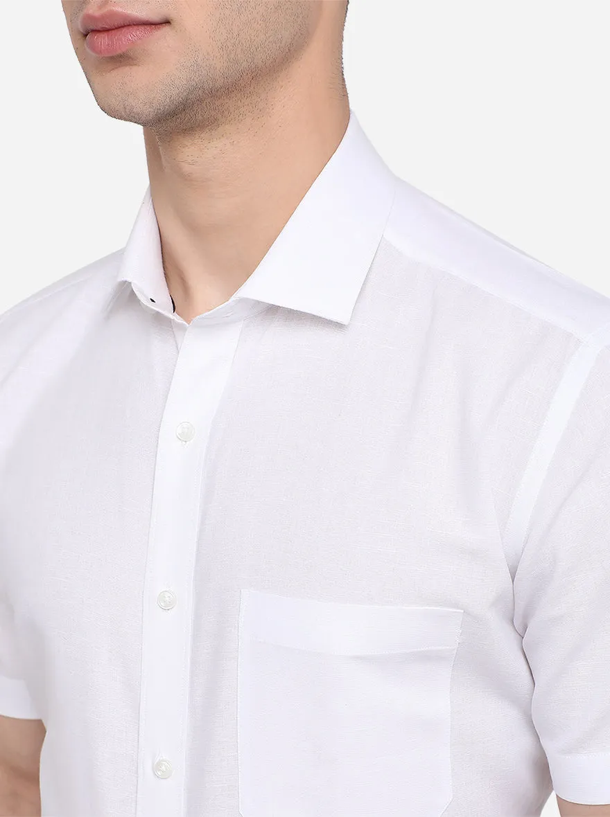 White Solid Regular Fit Formal Shirt | Greenfibre