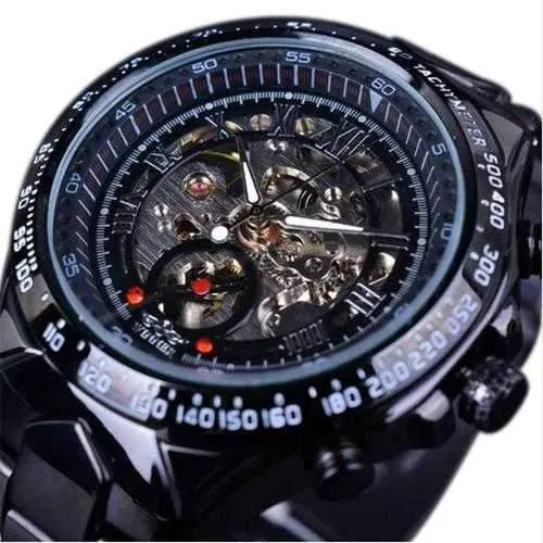 WINNER Fashion Shining Roman Numerals Mechanical Watch Luxury Golden Men Automatic Watch