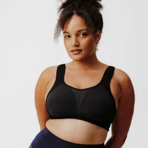 Women's High Support Convertible Strap Sports Bra, E-H Cups - Black