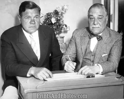 Yankees Babe Ruth & Col Jacob Ruppert 3306