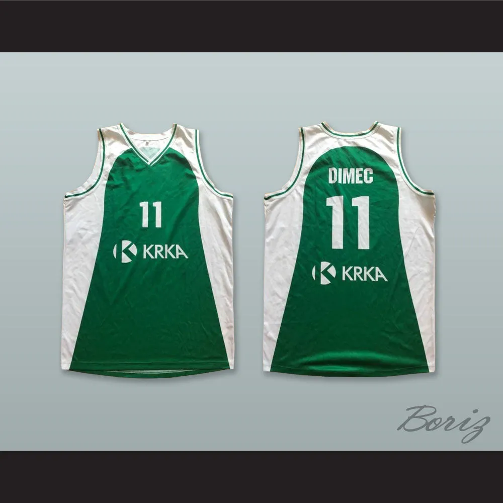 Ziga Dimec 11 KK Krka Novo Mesto Slovenia Green Basketball Jersey