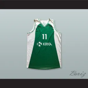 Ziga Dimec 11 KK Krka Novo Mesto Slovenia Green Basketball Jersey
